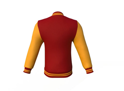 maroon varsity letterman jacket with leather sleeves armand texture detail