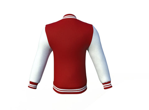 white varsity letterman jacket with leather sleeves leif texture detail