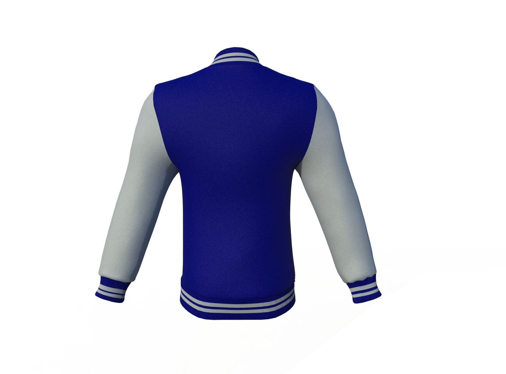 grey varsity letterman jacket with leather sleeves lucien texture detail