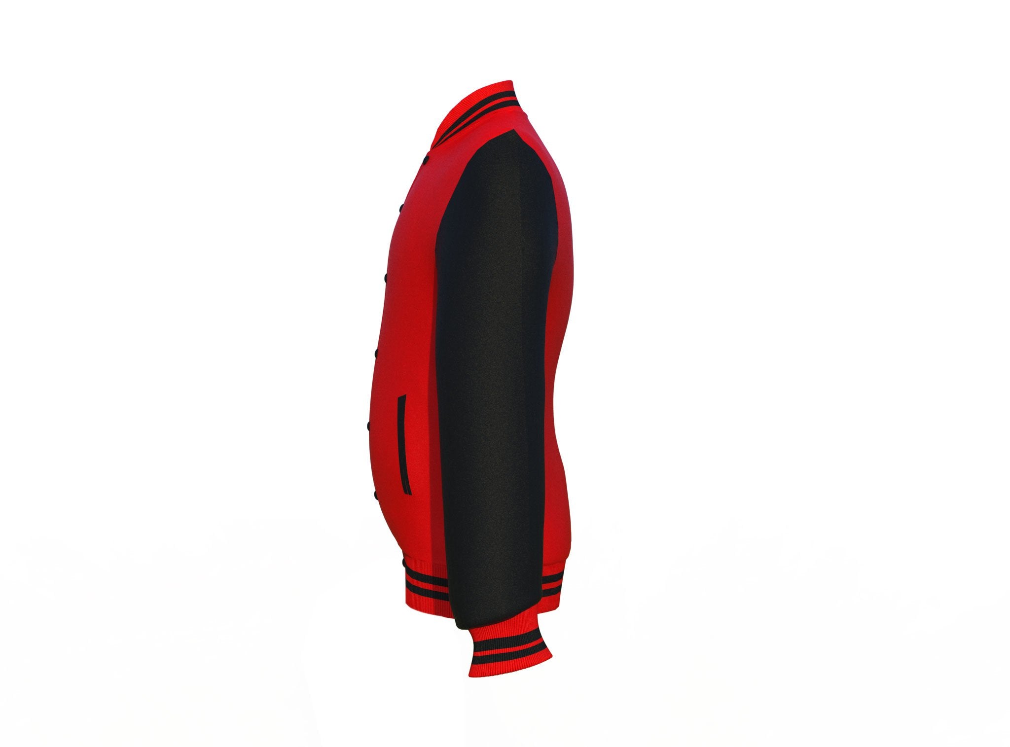 black varsity letterman jacket with leather sleeves dorian zipper detail
