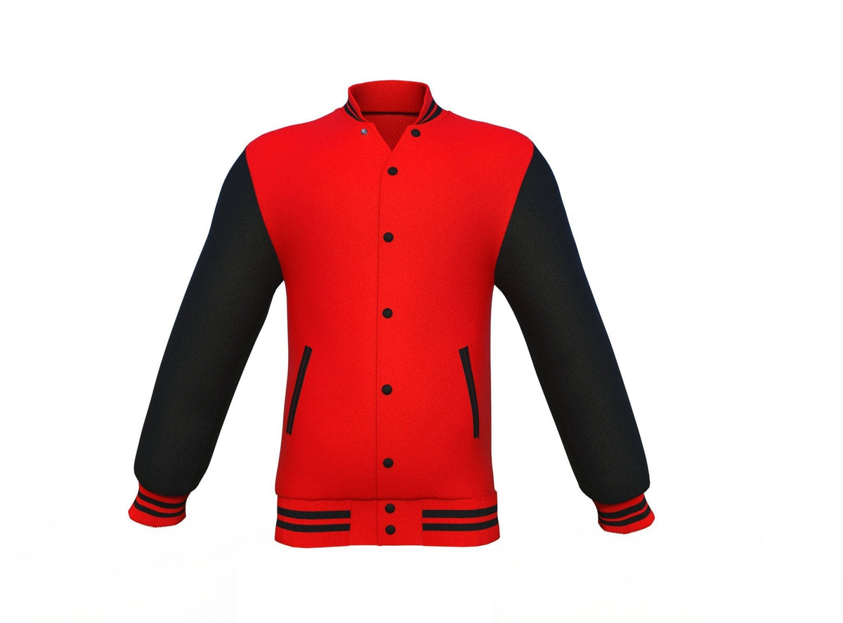 black varsity letterman jacket with leather sleeves dorian detail close up image 13