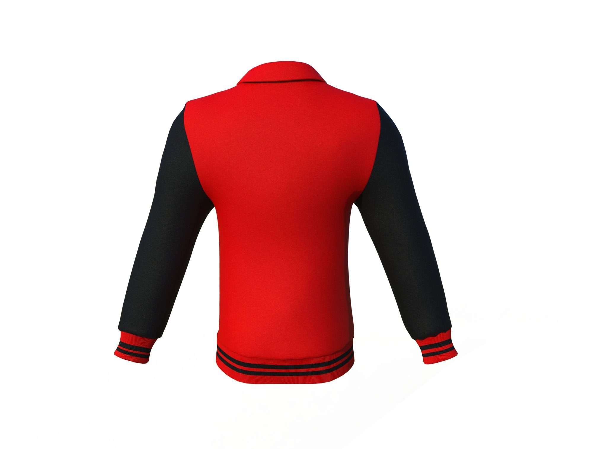 black varsity letterman jacket with leather sleeves dorian styling view