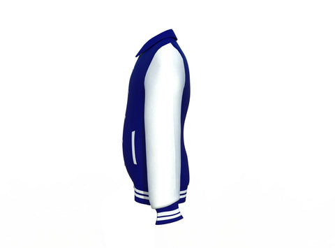 white varsity letterman jacket with leather sleeves henrik front view image 10