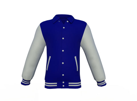 grey varsity letterman jacket with leather sleeves lucien texture detail image 14