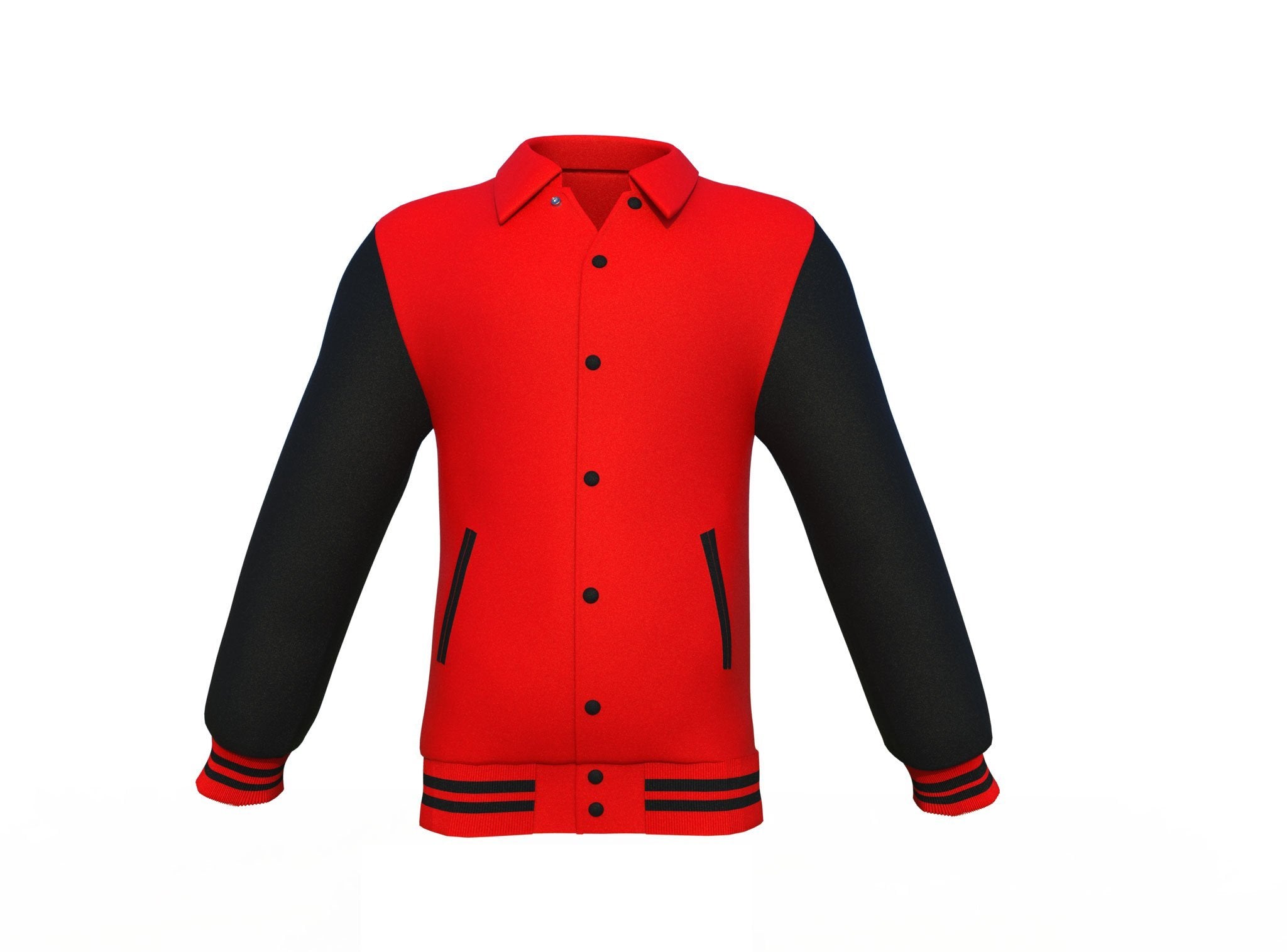 black varsity letterman jacket with leather sleeves dorian texture detail image 14