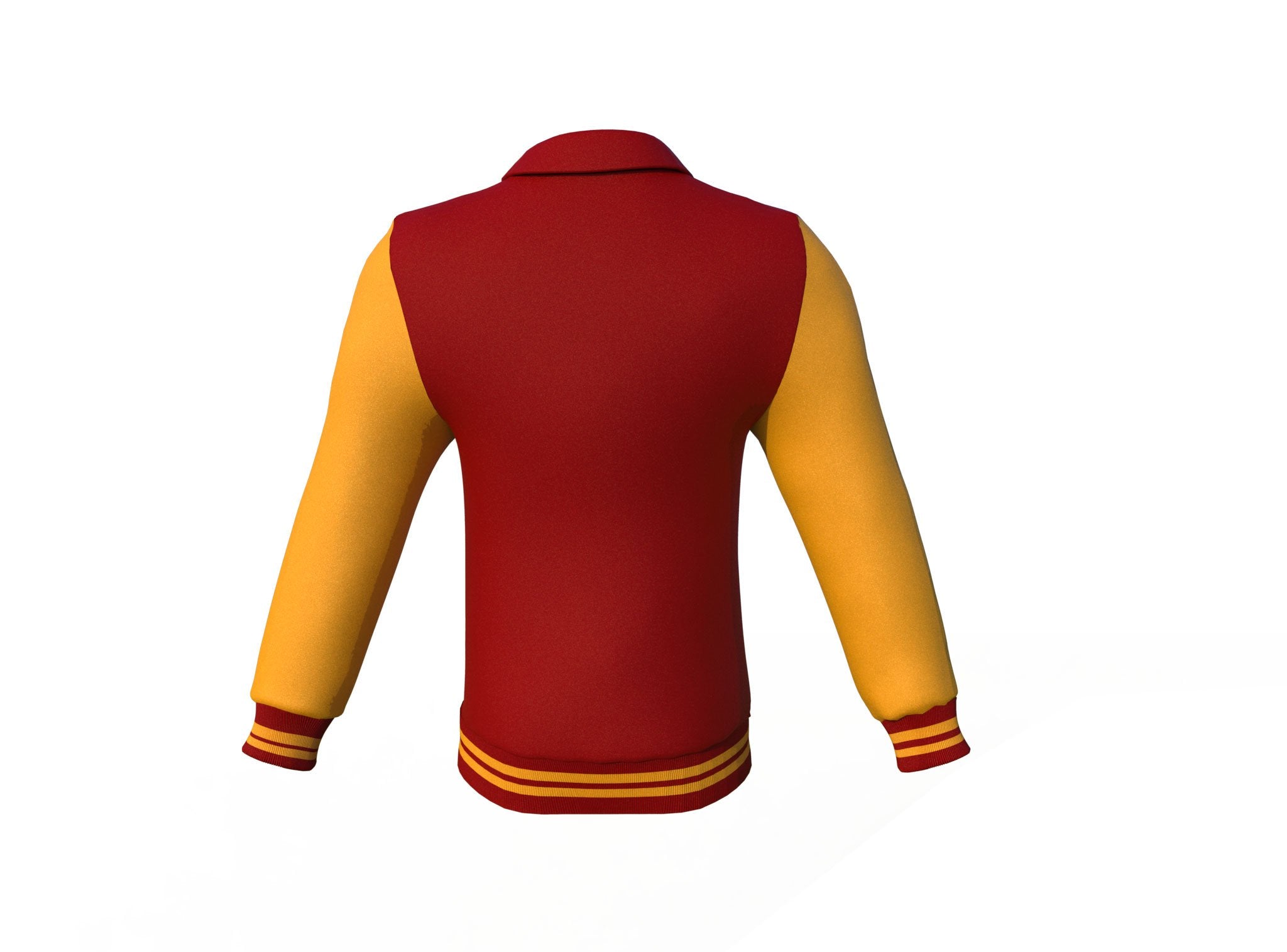maroon varsity letterman jacket with leather sleeves armand styling view