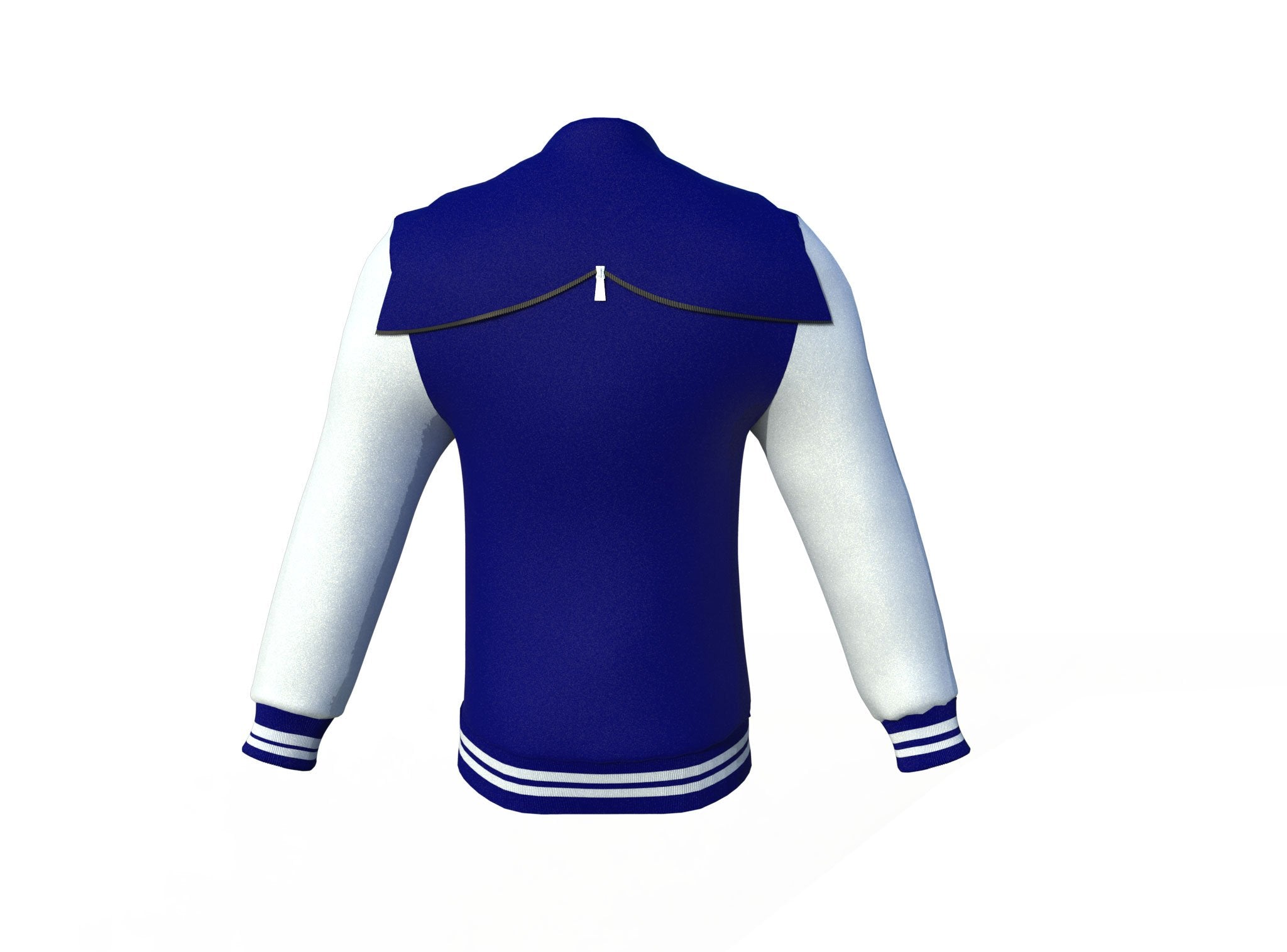 white varsity letterman jacket with leather sleeves henrik pocket detail