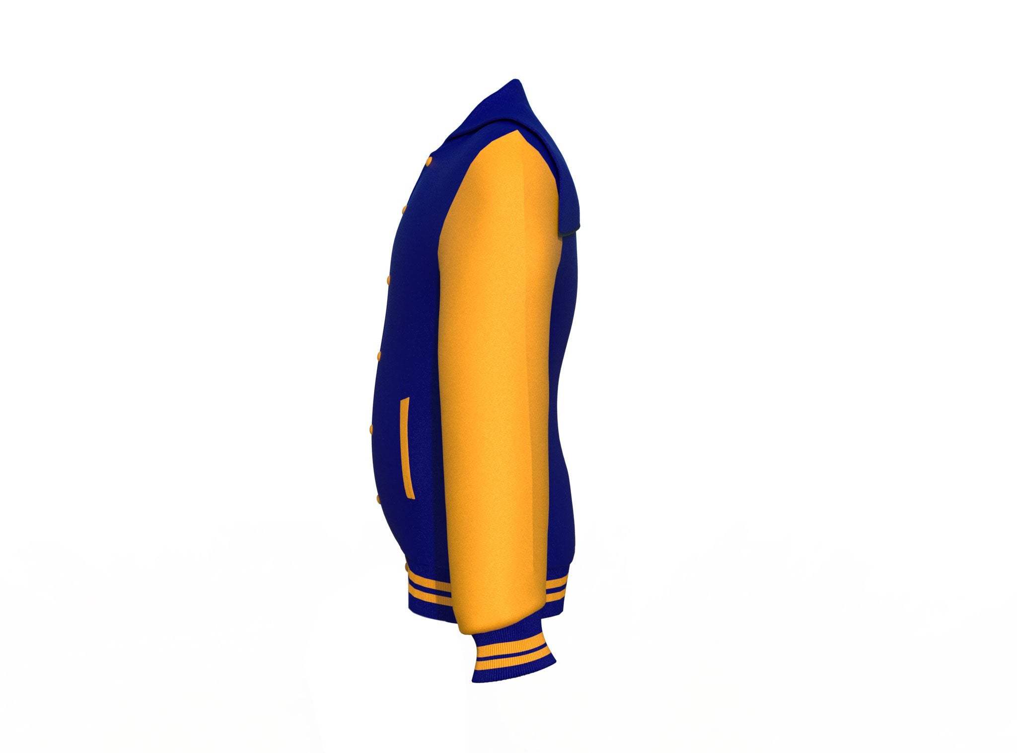 navy varsity letterman jacket with leather sleeves conrad side angle image 11