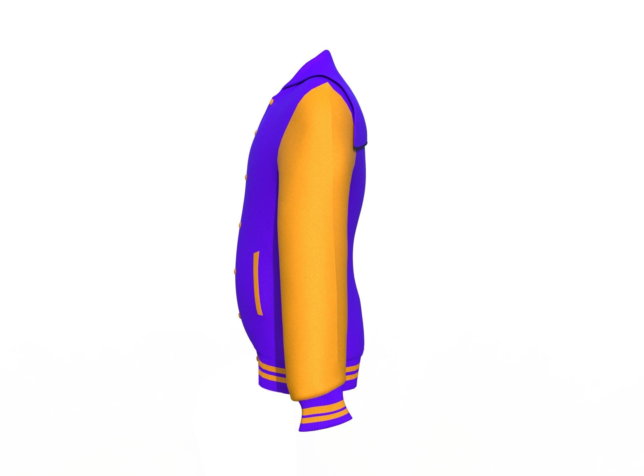 purple varsity letterman jacket with leather sleeves cassian side angle image 11