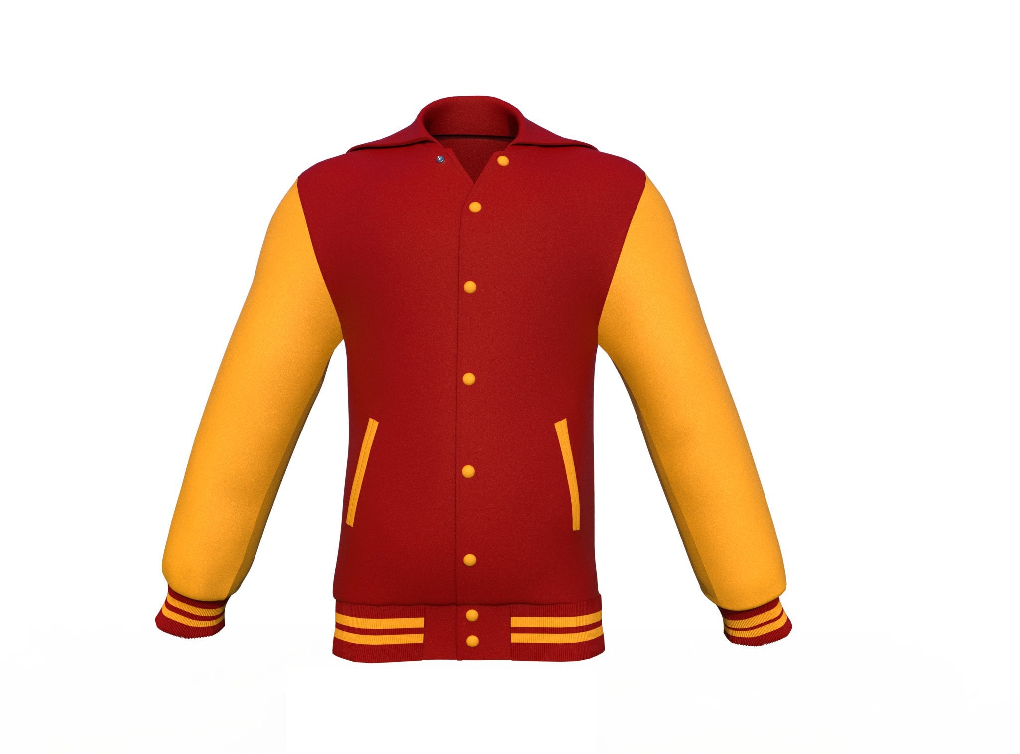 maroon varsity letterman jacket with leather sleeves armand back view