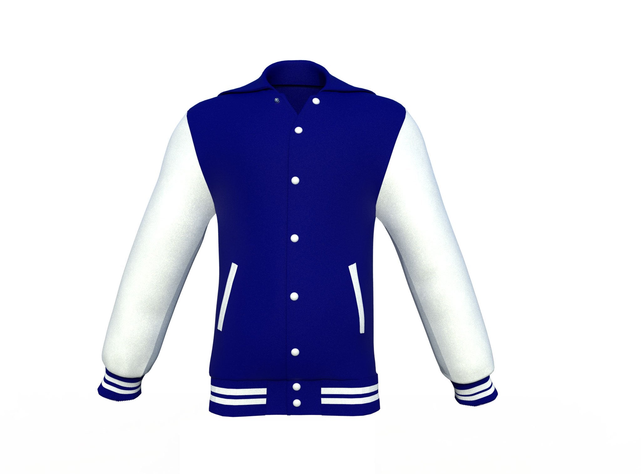 white varsity letterman jacket with leather sleeves henrik back view