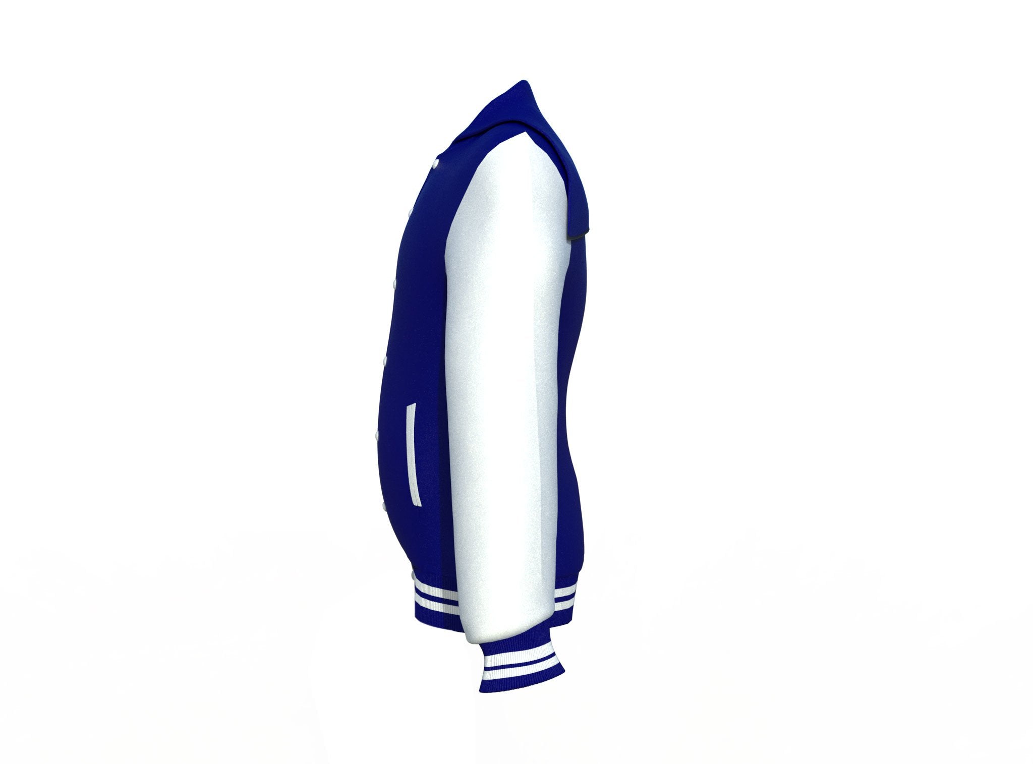 white varsity letterman jacket with leather sleeves henrik side angle image 11