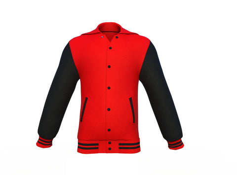 black varsity letterman jacket with leather sleeves dorian back view