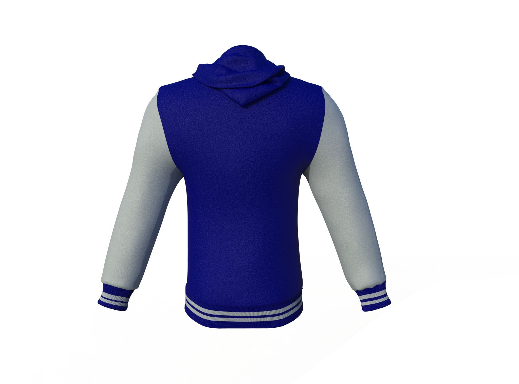grey varsity letterman jacket with leather sleeves lucien collar detail