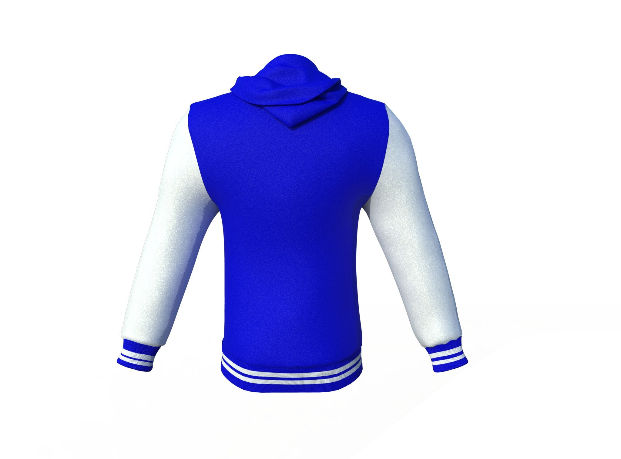 men’s white cowhide leather varsity jacket side angle