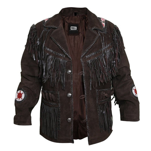 • fringe detail leather jacket close up
