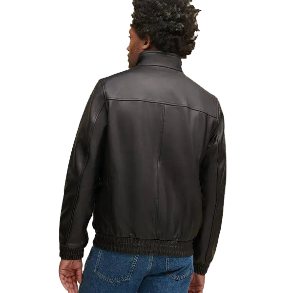 • elasticated band bomber jacket detail close up
