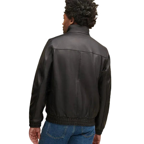 • elasticated band bomber jacket detail close up
