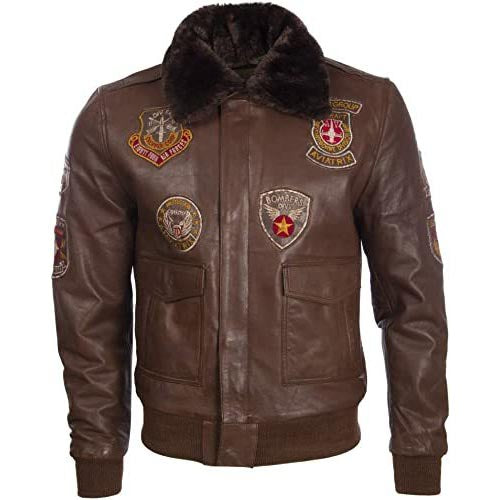 Genuine Leather Aviator Bomber Jacket For Men - AMSEL LEATHERS