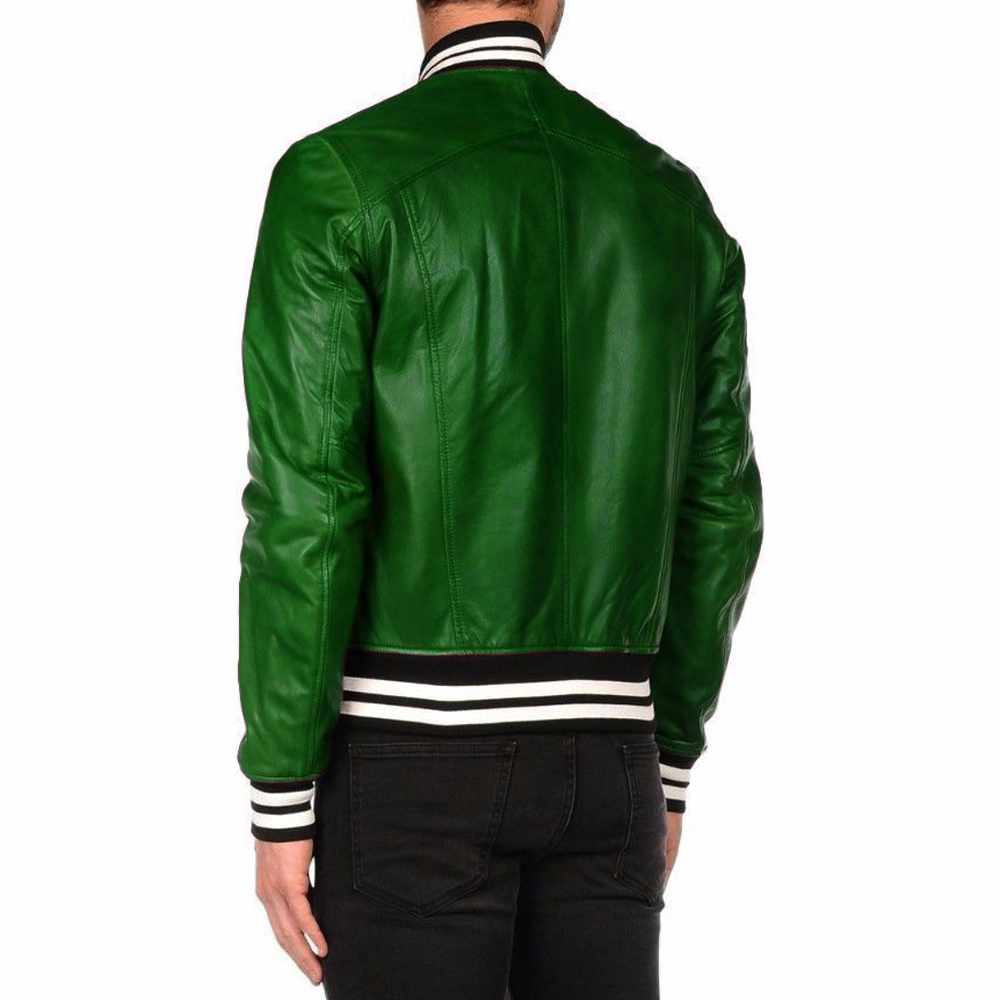 Men Letterman Varsity Bomber Fashion Leather Jacket - AMSEL LEATHERS