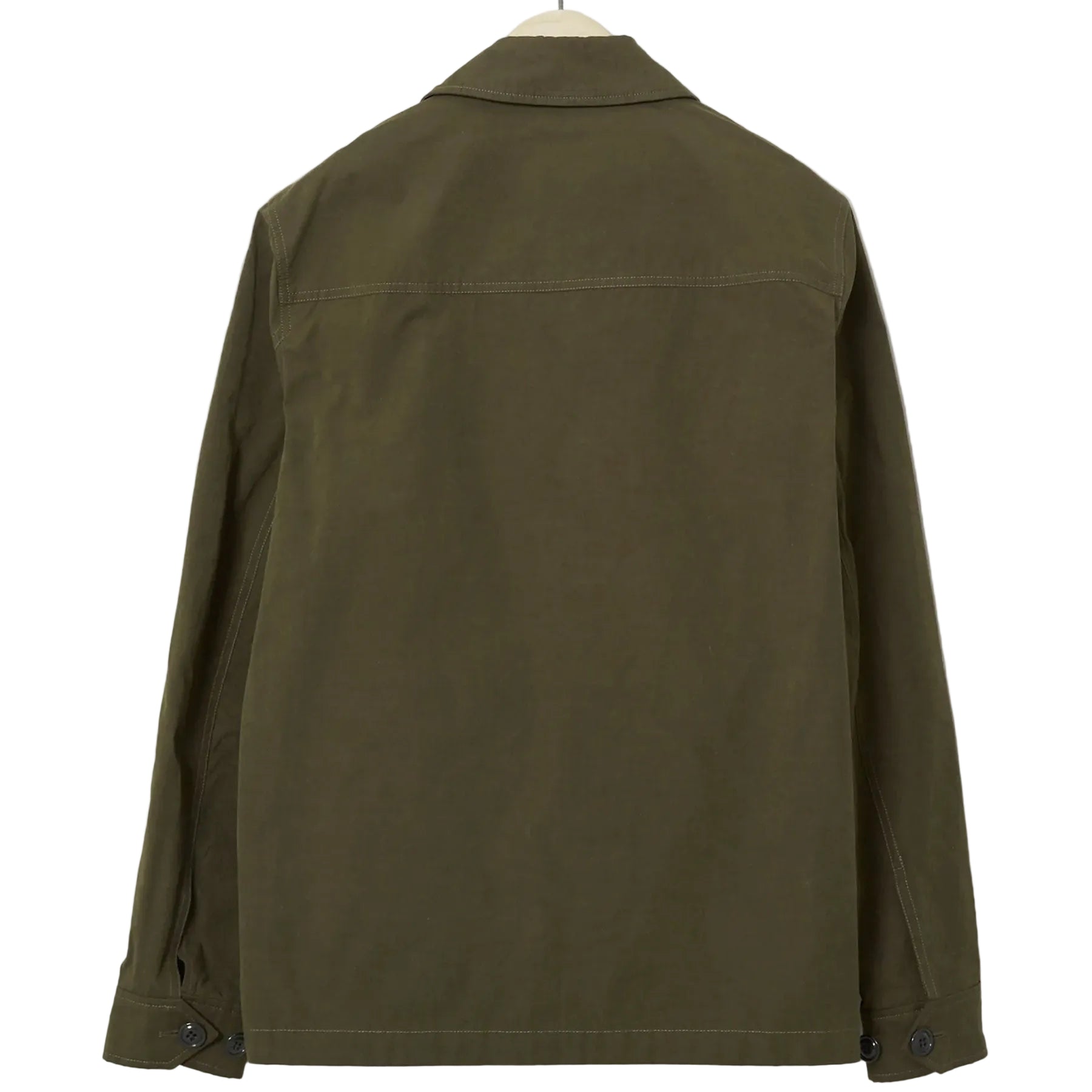men's green leather shirt leif back view