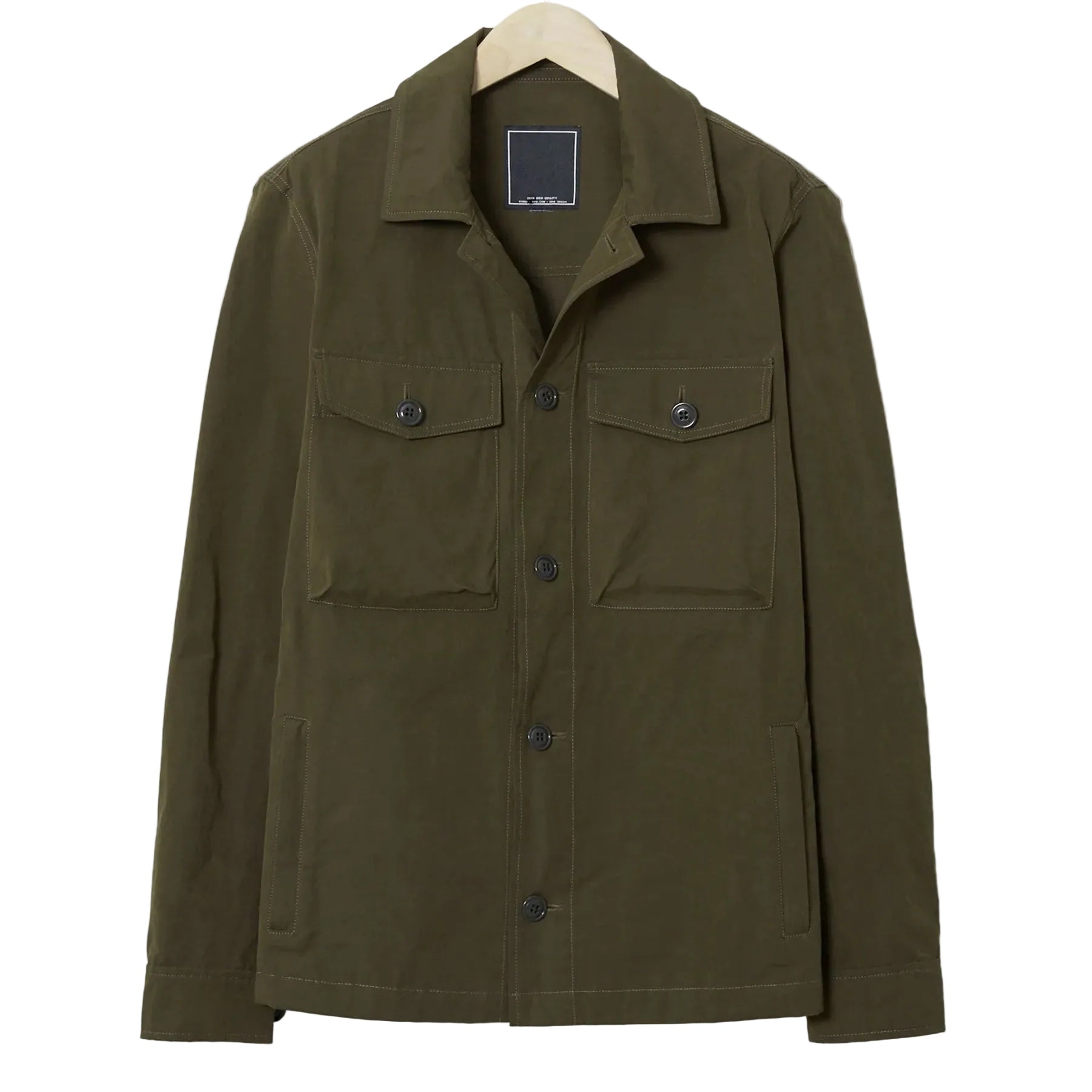 men's green leather shirt leif side angle