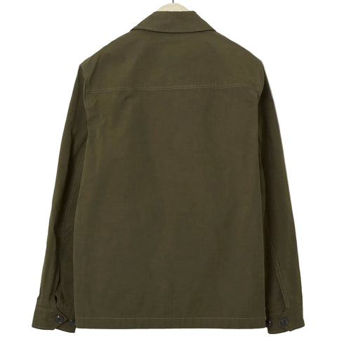 men's green leather shirt leif back view