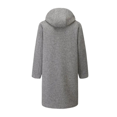 Grey double breasted peacoat for men
