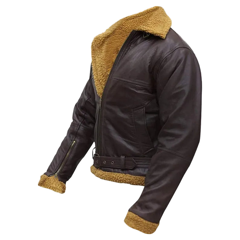 • sheepskin flying jacket fur lining inside
