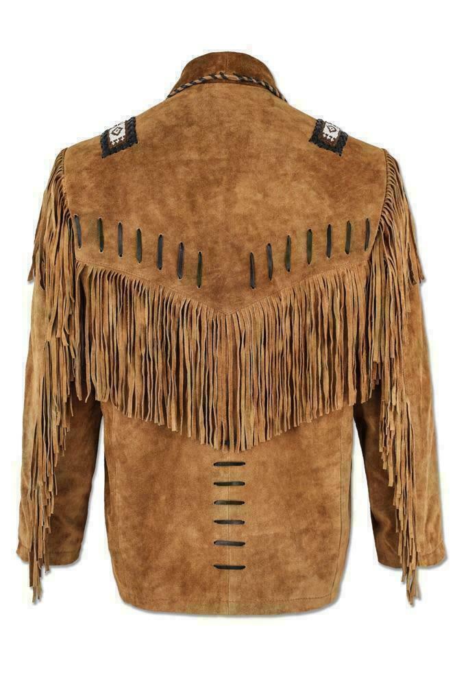men’s suede leather western jacket side angle