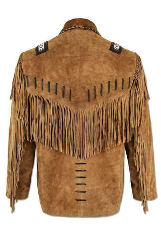 men’s suede leather western jacket side angle