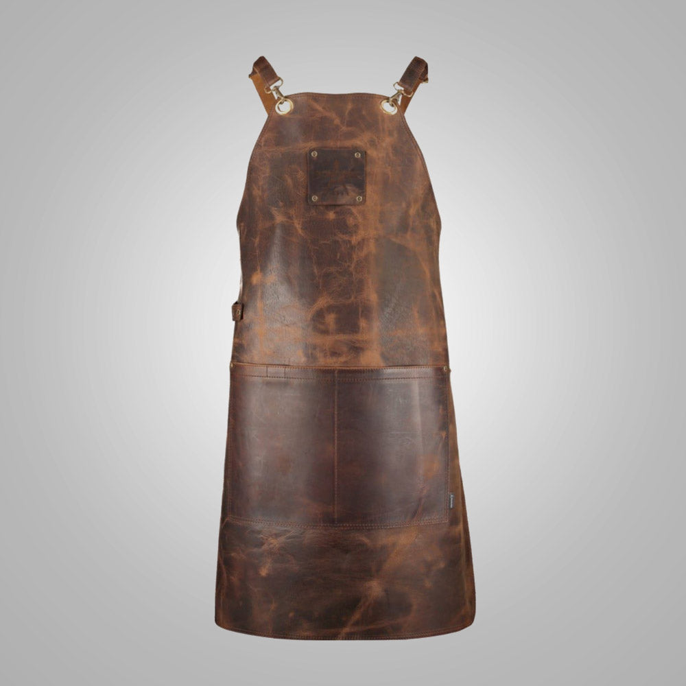 Handmade sheepskin leather apron for barbers and makers