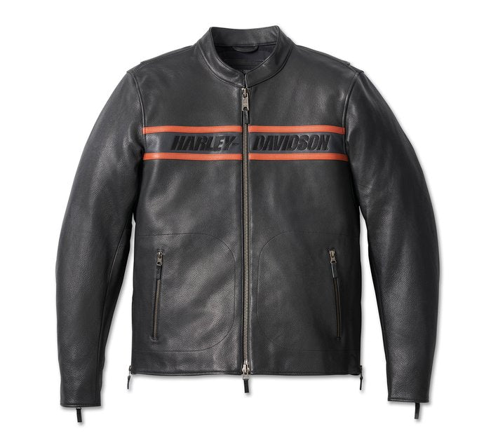 Men’s Harley Davidson style armored leather motorcycle jacket
