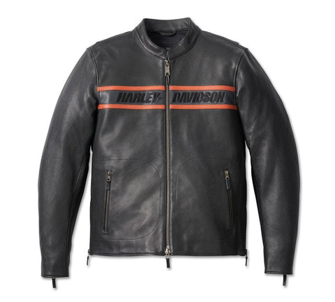 Men’s Harley Davidson style armored leather motorcycle jacket
