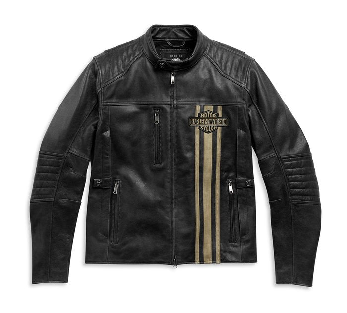 • vintage motorcycle leather jacket mens front view
