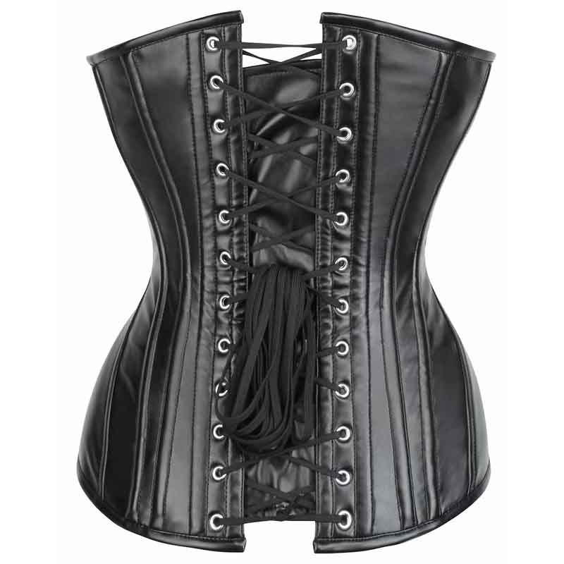 Heavy Duty Double Steel Boned Over Bust Waist Trainer – Leather Corset - AMSEL LEATHERS