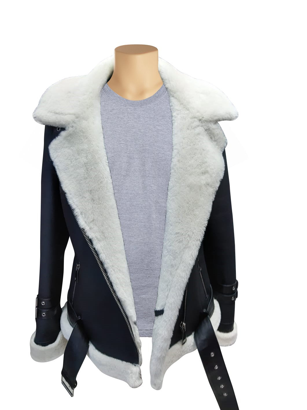 • black white leather texture detail jacket
