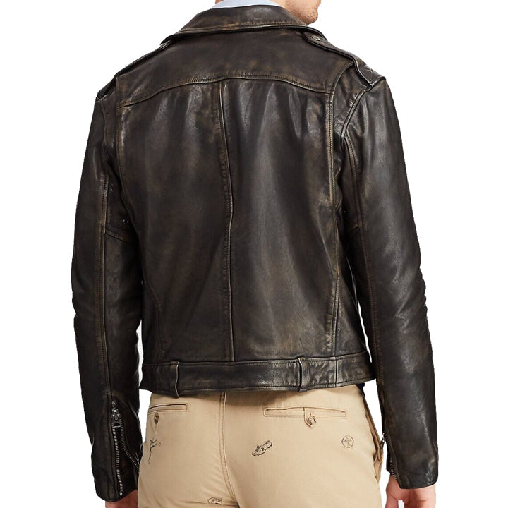 Iconic Men's Cowhide Leather Biker Motorcycle Jacket - AMSEL LEATHERS