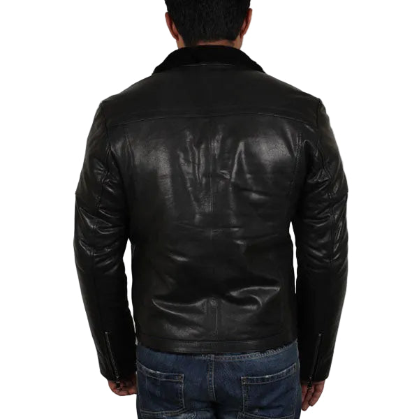 Lamb nappa shearling jacket with black wool lining