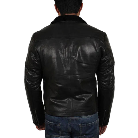 Lamb nappa shearling jacket with black wool lining
