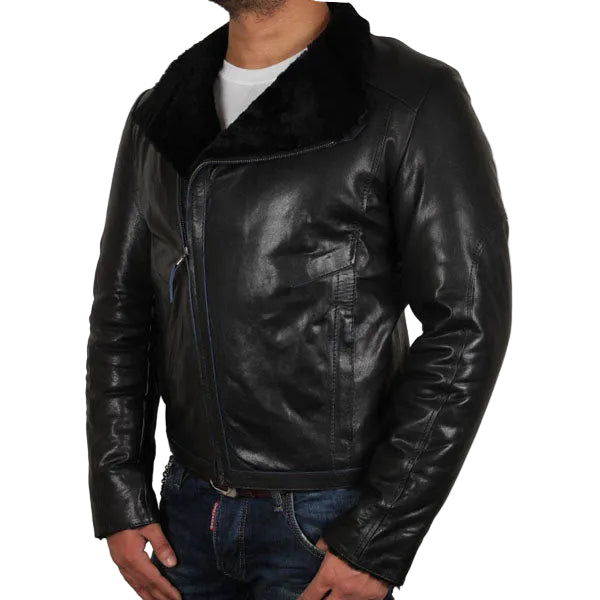 Lamb nappa shearling jacket with black wool lining
