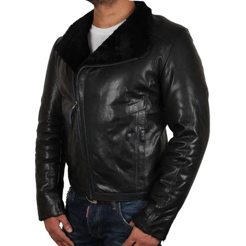 Lamb nappa shearling jacket with black wool lining