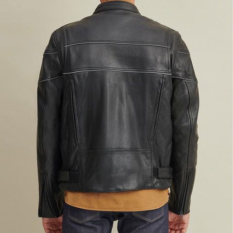 • thinsulate motorcycle jacket detail close up

