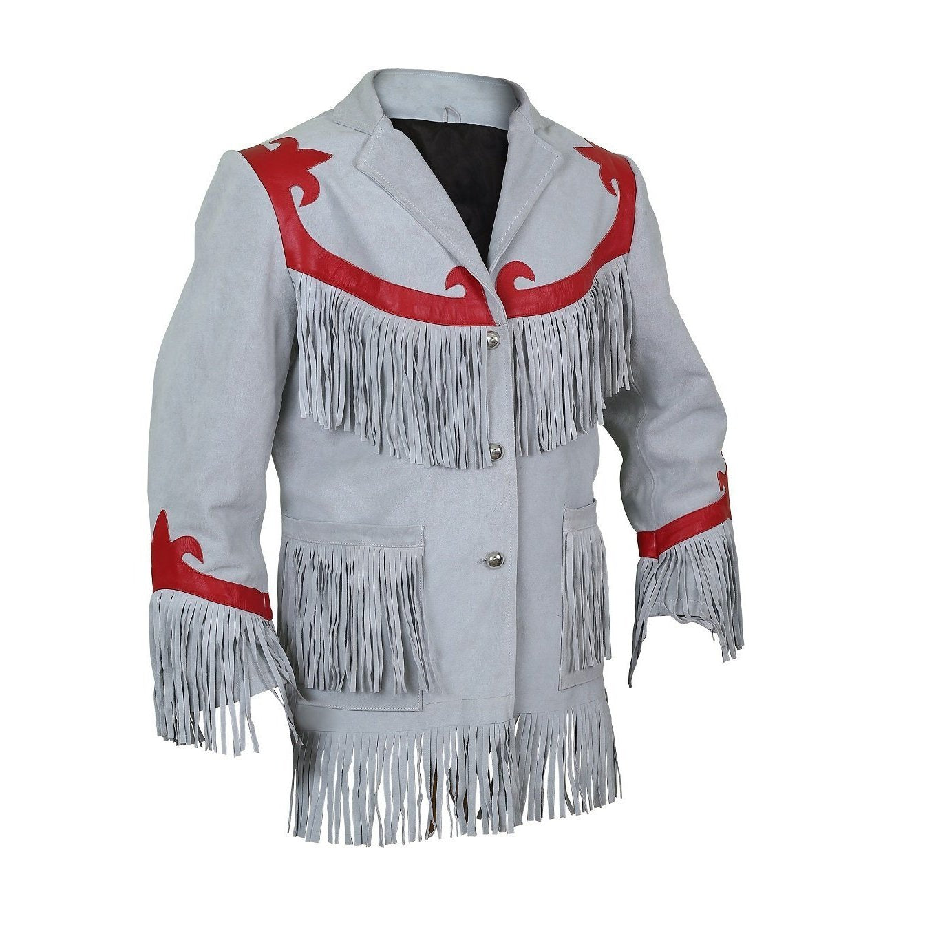 women's black fringe leather leather coat celeste front view