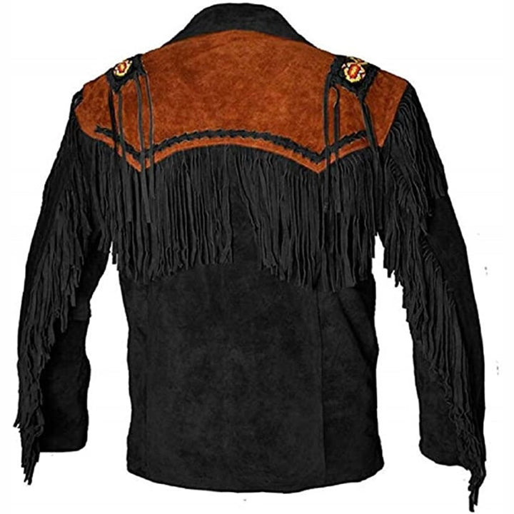 Men's Western Real Suede Leather Cowboy Jacket - AMSEL LEATHERS