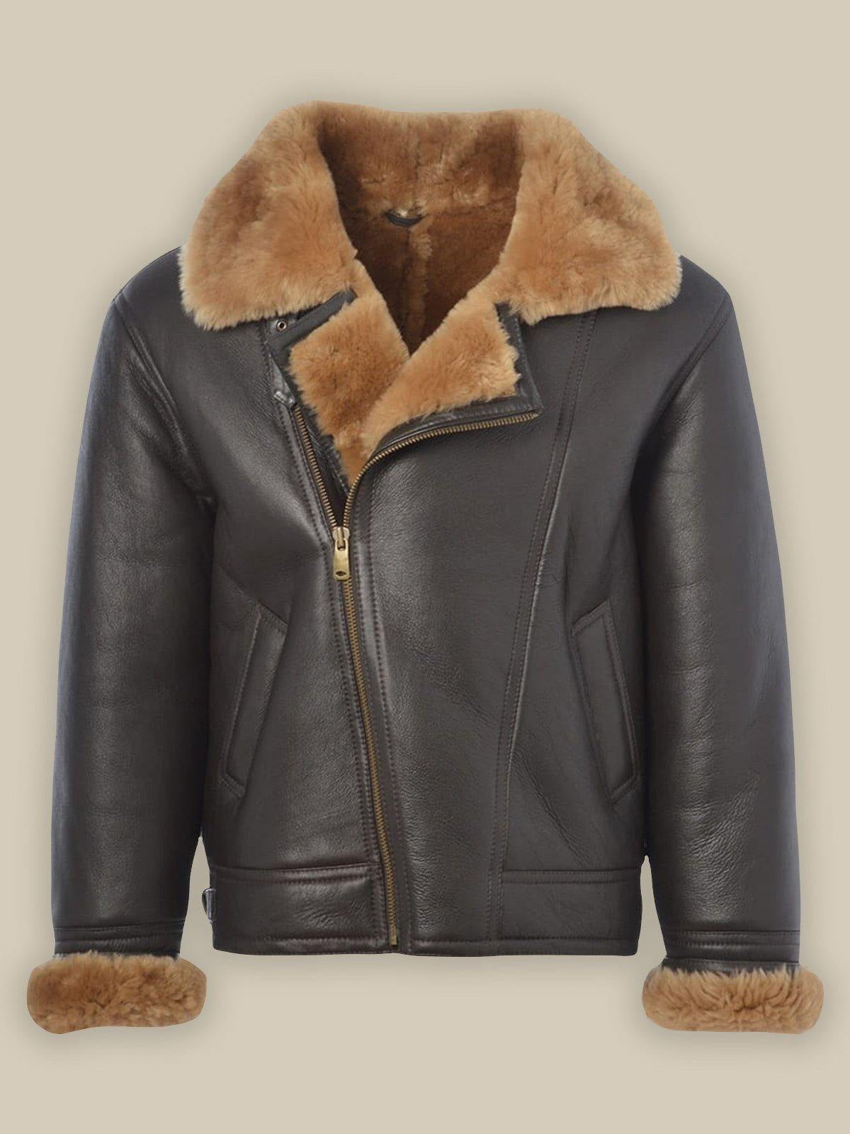 Men’s black B3 shearling bomber jacket