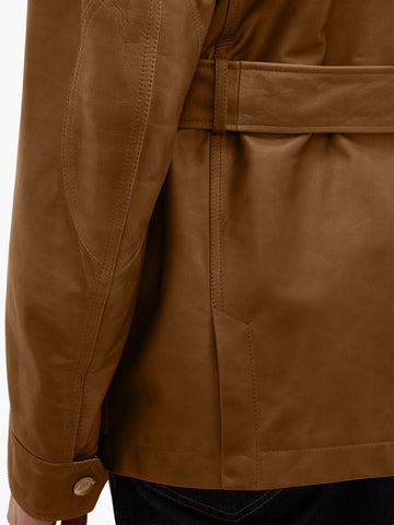 Amsel Garrick Brown Utility Leather Jacket