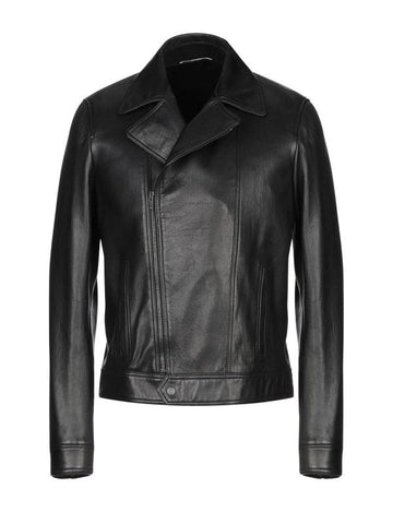 men’s black cowhide leather jacket back view