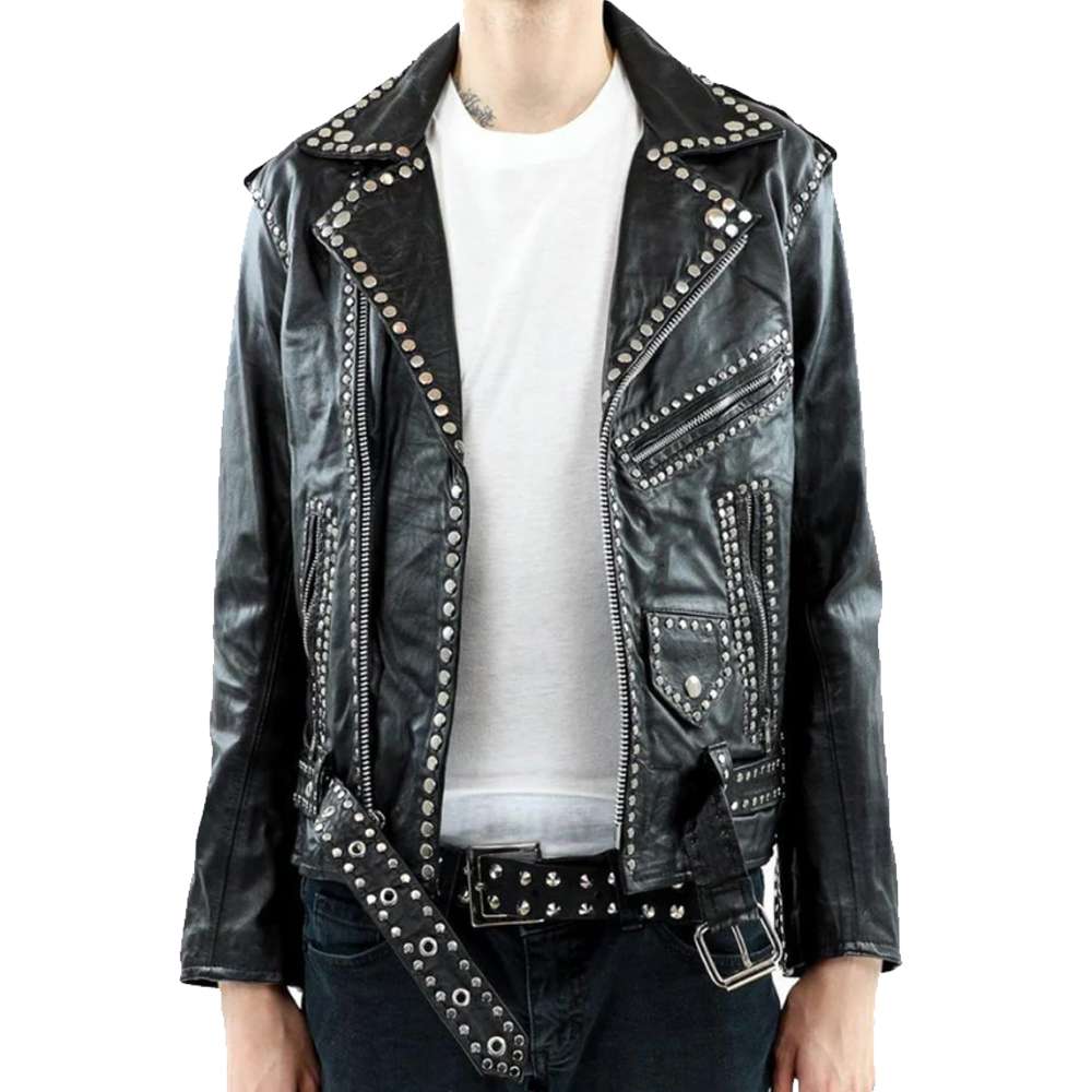 Men's Studded Black Leather Party Jacket – Bold & Trendy - AMSEL LEATHERS