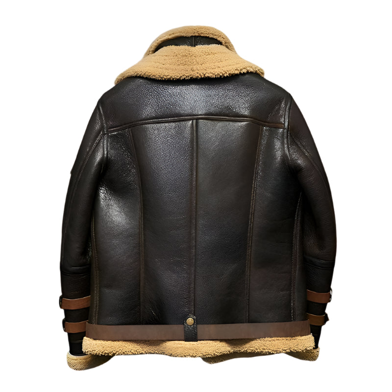 Men's B3 Shearling Flight Jacket with Imported Wool - AMSEL LEATHERS